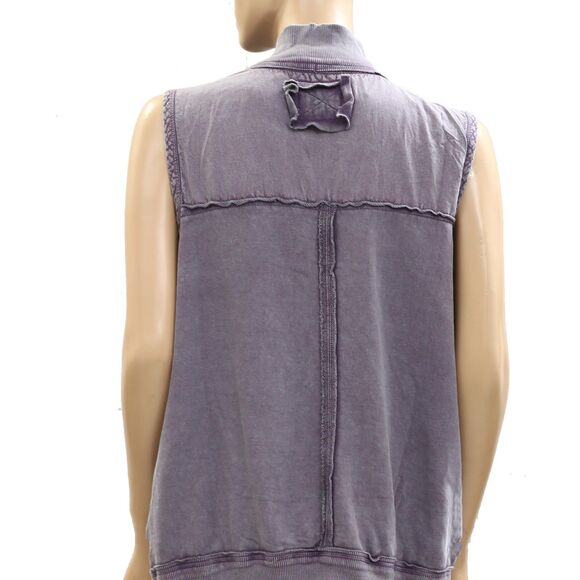 Free People We The Free Vest Jacket Top Utility Cotton Vintage M New 284629 - Picture 4 of 5